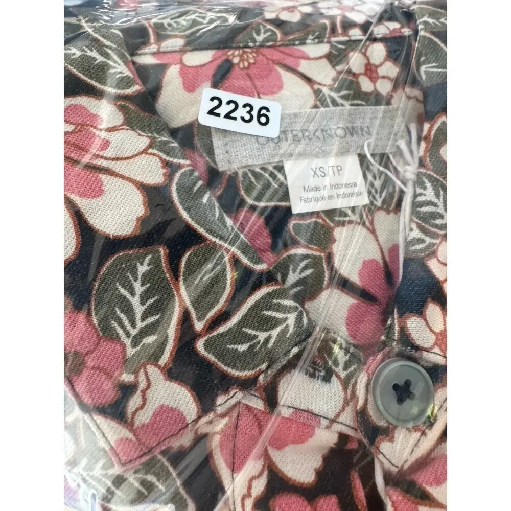 Outerknown Hawaiian Floral Print Linen Blend Shortall Romper Women’s XS NEW